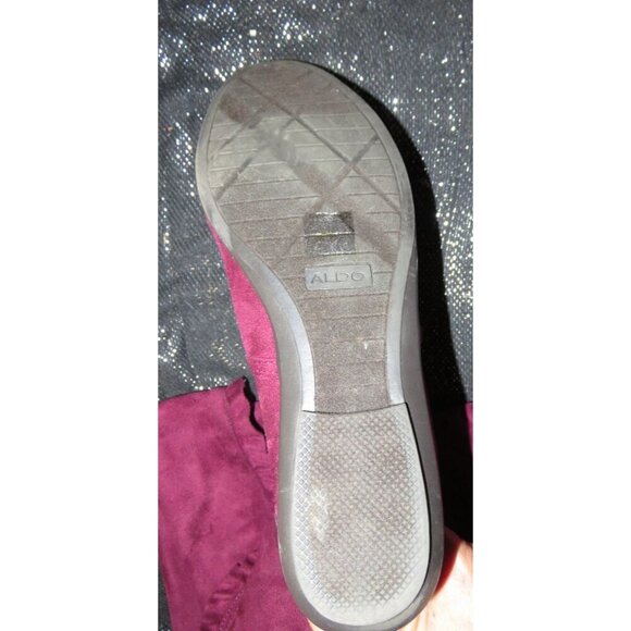 Aldo Laurence Fuchsia Pink Suede Ruffle Cuff Mid Calf boots size 40 or US 9.5 - Picture 3 of 6